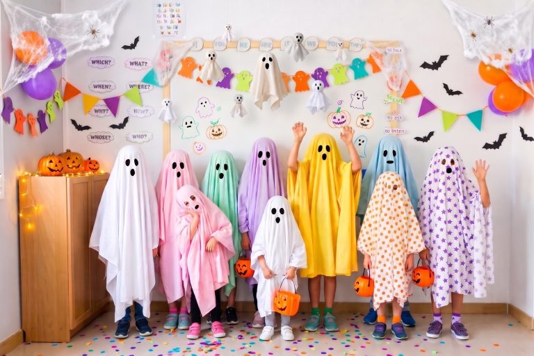 portada halloween en equipo idiomas